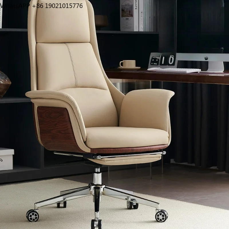 White Wheels Nordic Office Chair Beige Upgrade Comfortable Relaxing Computer Chair Occasional Silla Oficina Office Furniture