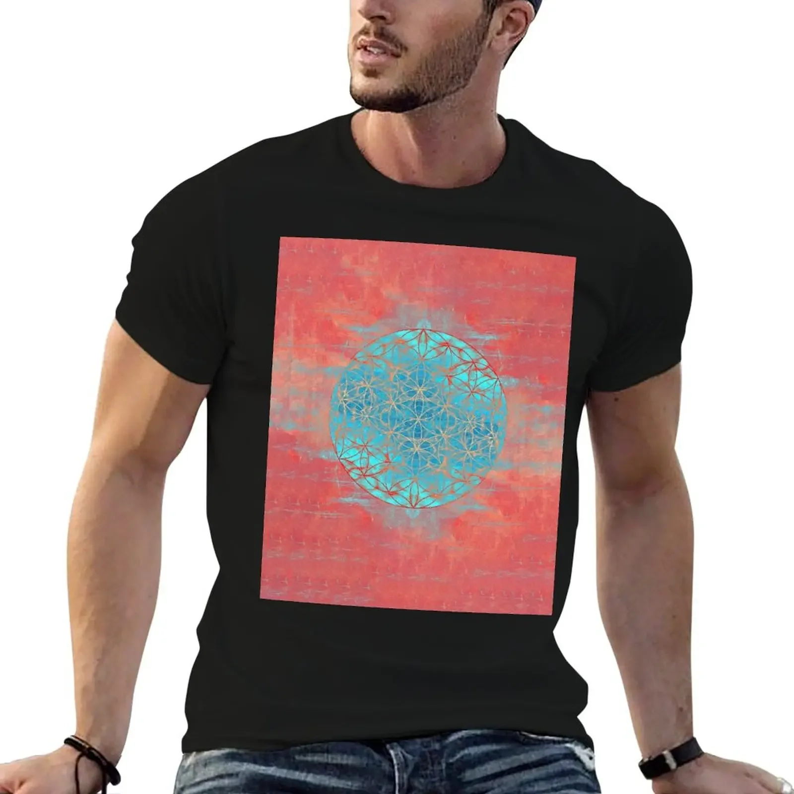 Flower of Life T-Shirt sweat essential t shirt plus sizes plain black t shirts men