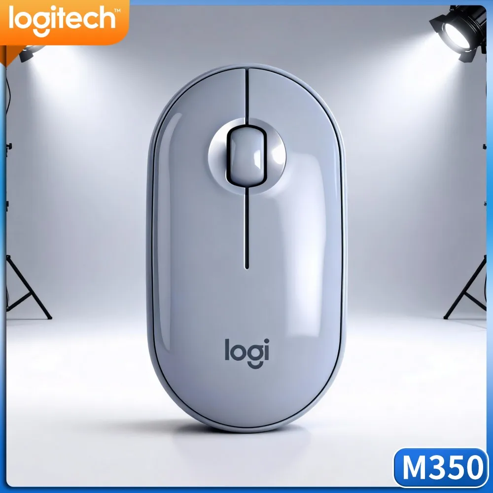 Long Battery Portable Wireless Mouse Logitech M350 PEBBLE Lightweight For Notebook Desktop Tablet Daily Work