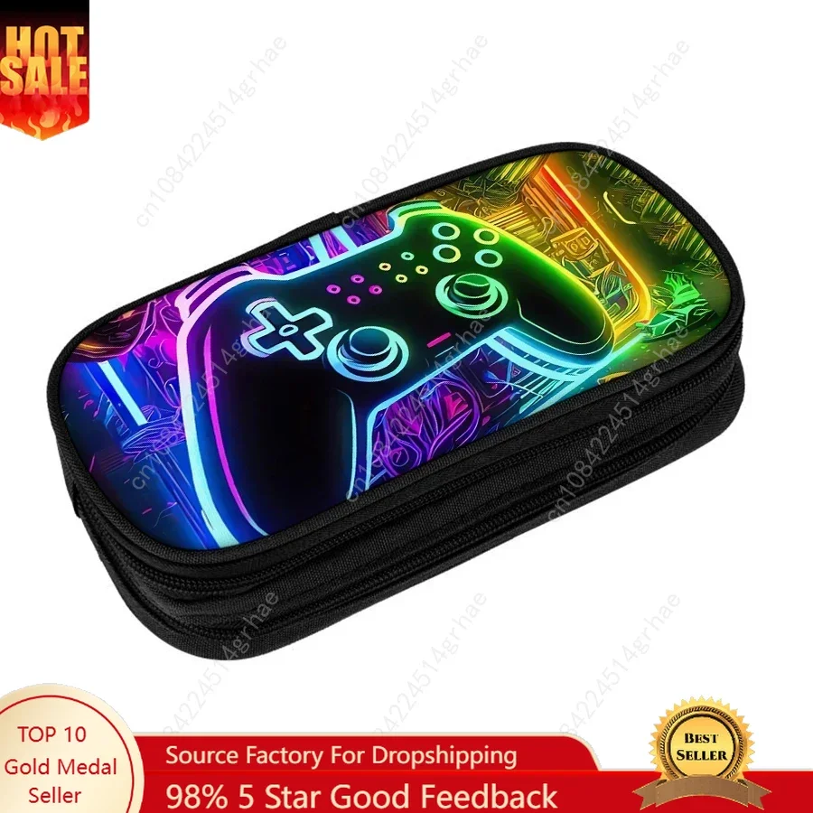

GamePad Multifunctional Double Layered Pen Case for Boy and Girls Best Gifts 2D Cartoon School Supplies Pencil Case for Children