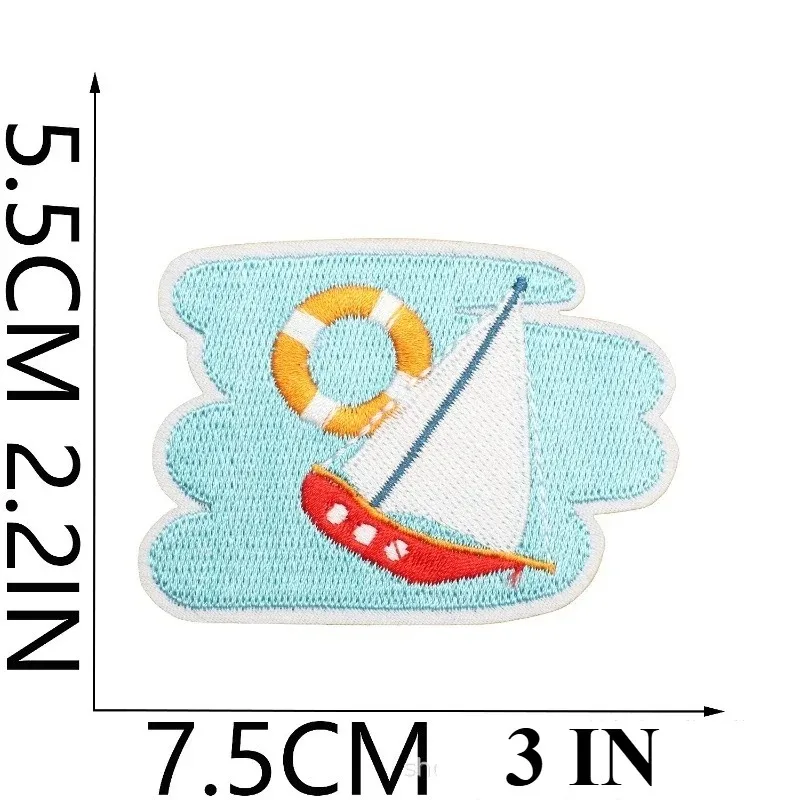 

10 шт. оптом: Наклейки-аппликации для одежды с вышивкой на тему летнего отдыха для пар, пляжные нашивки, украшения для одежды, плавательных кругов, пляжных мячей