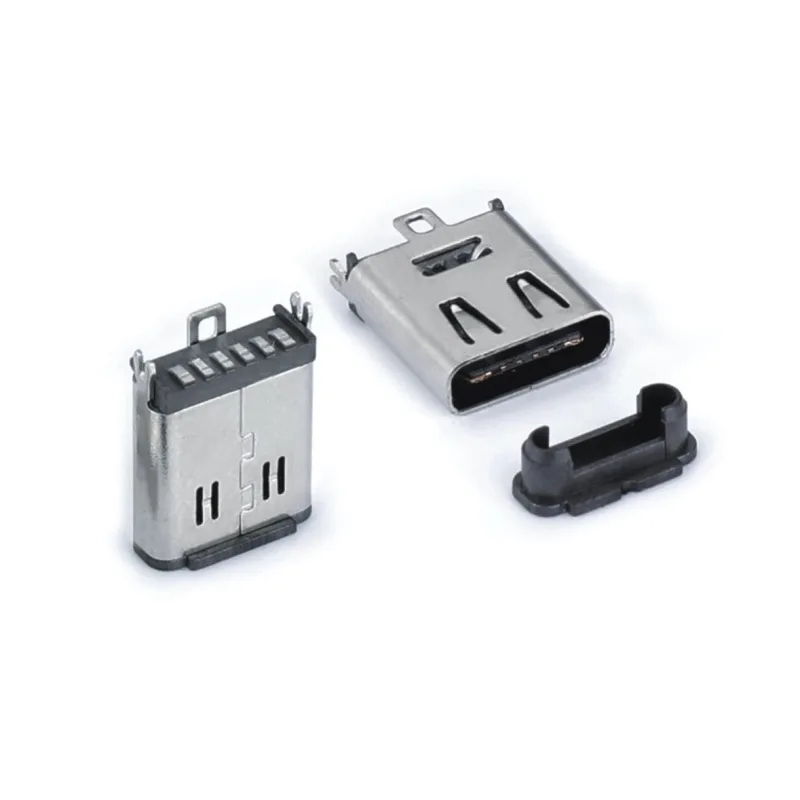 USB 3.1 3A Current Fast Charge Socket Type C 6pin Vertical Patch SMT Female Connector for Headset Charging Box Charging Port