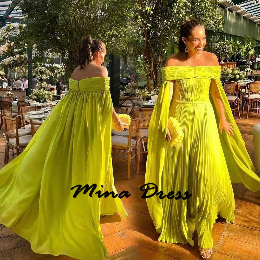 

Mina Customized Backless Women Evening Dress Luxury 2024 Dubai Sleeveless Wedding Party Dress Es Pleated Tailing Dresses Gala