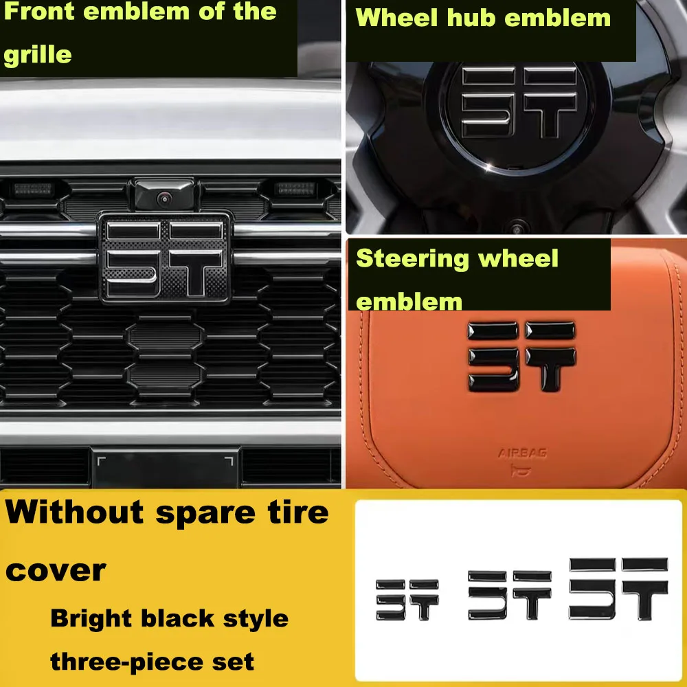 

For JETOUR G700 2025 2026 Grille Black Warrior Emblem Stickers Front Rear Car Logo Black Modified Decorative Accessories