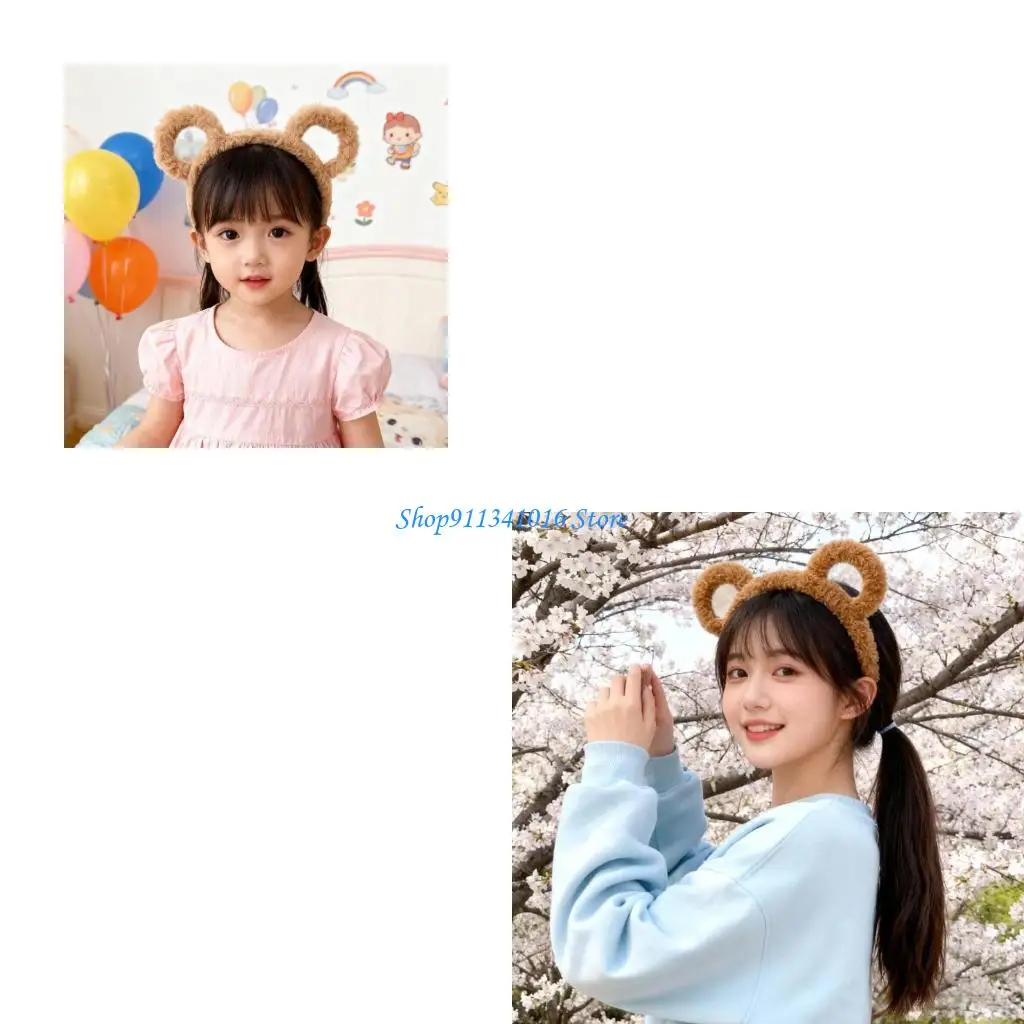 

Pack Of 3 Cartoon Bear Ear Headbands Plush Bear Headbands for Animes Theme Gatherings Christmas Gift for Women