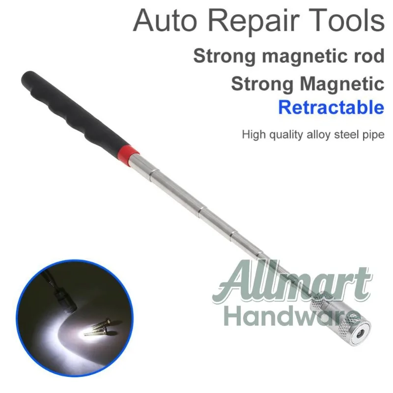 

Магнитный телескопический инструмент для сбора, светодиодный светильник, гибкий пружинный магнит, инструмент для сбора мусора, удлинитель, захватное ведро