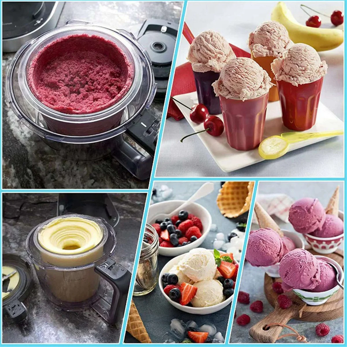 Ice Cream Pints and Lids for Ninja Creami NC301 NC300 NC299AMZ Series Ice Cream Storage Containers Food Freezer