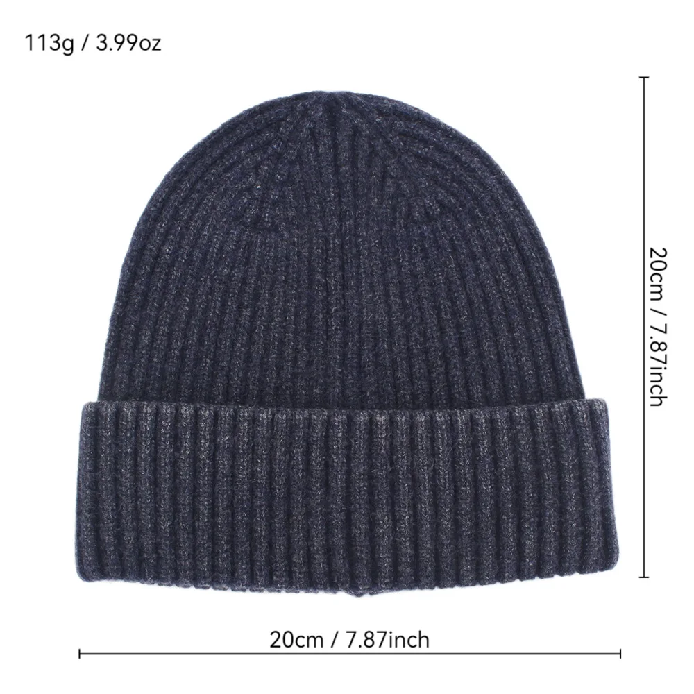 Graphite Washed Knitted Hat for Women with Brimless Outdoor Warm and Thickened Men's Woolen Hat Cycling Hat