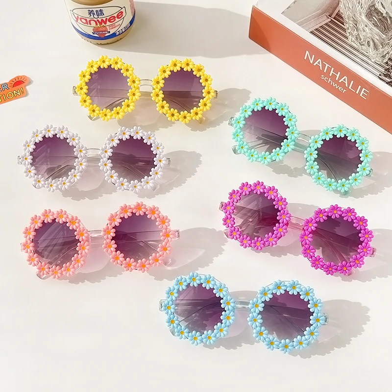 New Kids Sunglasses Children Round Flower Sunglasses Girls Boys Baby Sport Shades Glasses UV400 Outdoor Sun Protection Eyewear