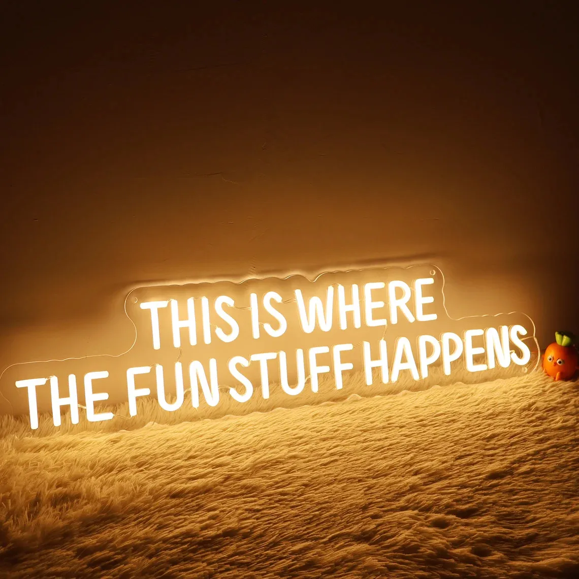 

This Is Where The Fun Stuff Happens Neon Sign, Kid's Room Wall Decor, Playroom Bedroom Nursery Wall Art Decor, Led Neon Light