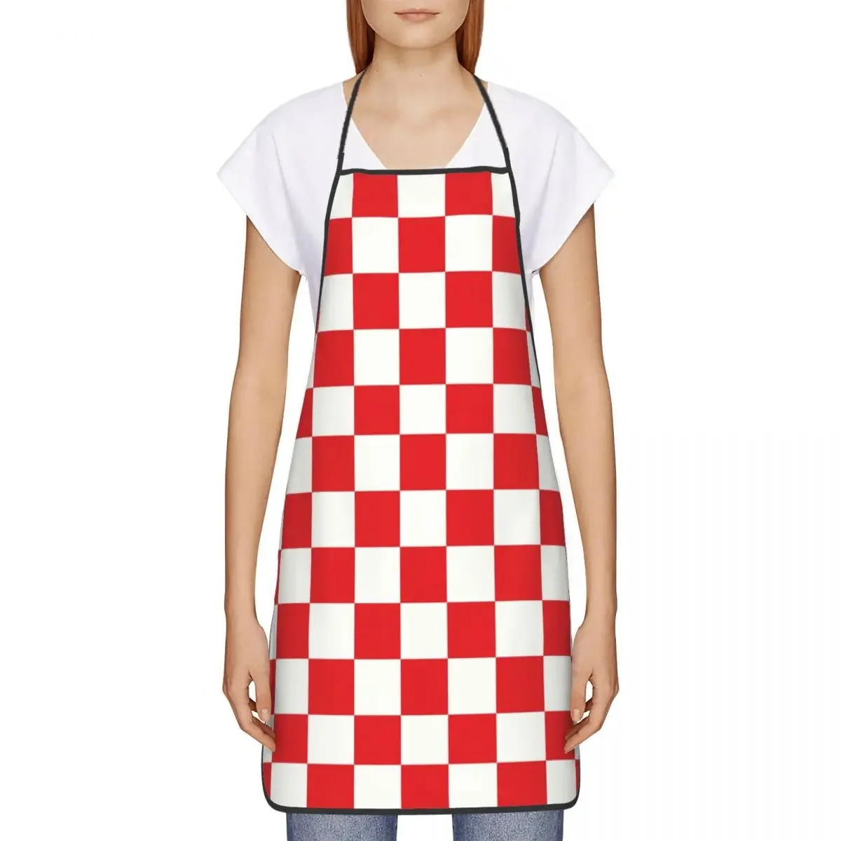 Funny Croatia Style Chess Bib Aprons Men Women Unisex Kitchen Chef Tablier Cuisine for Cooking Baking Gardening