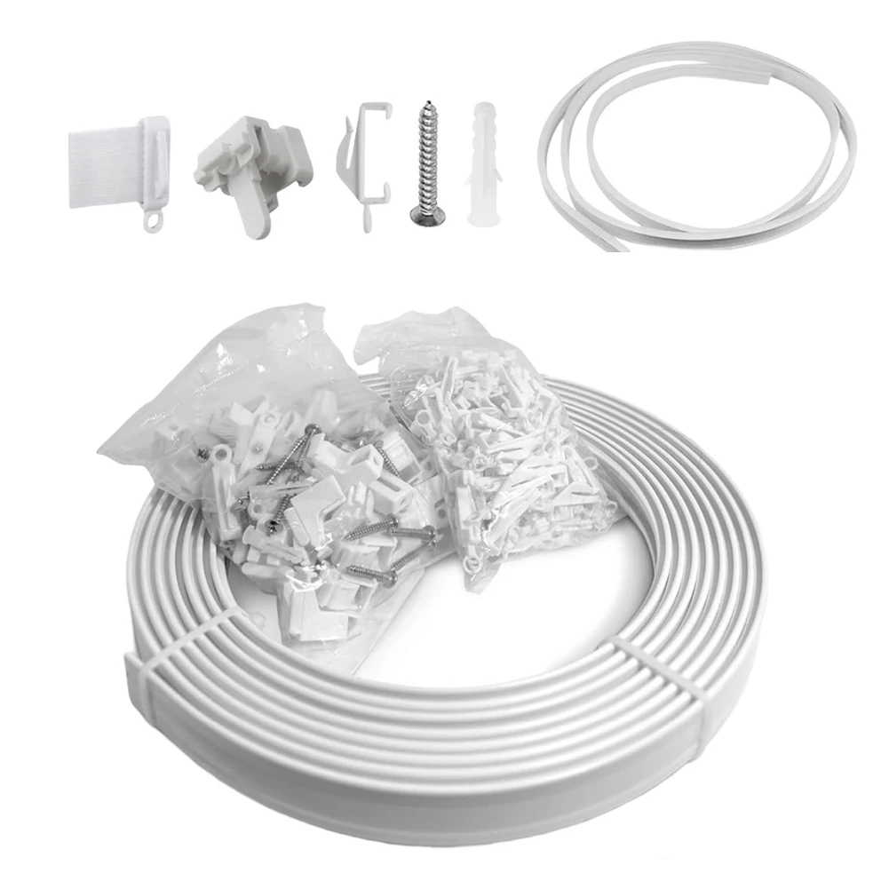 

Гибкая гибкая потолочная занавеска с крючками, изогнутая потолочная дорожка для штор, обработка окон, эркерная дорожка или душ