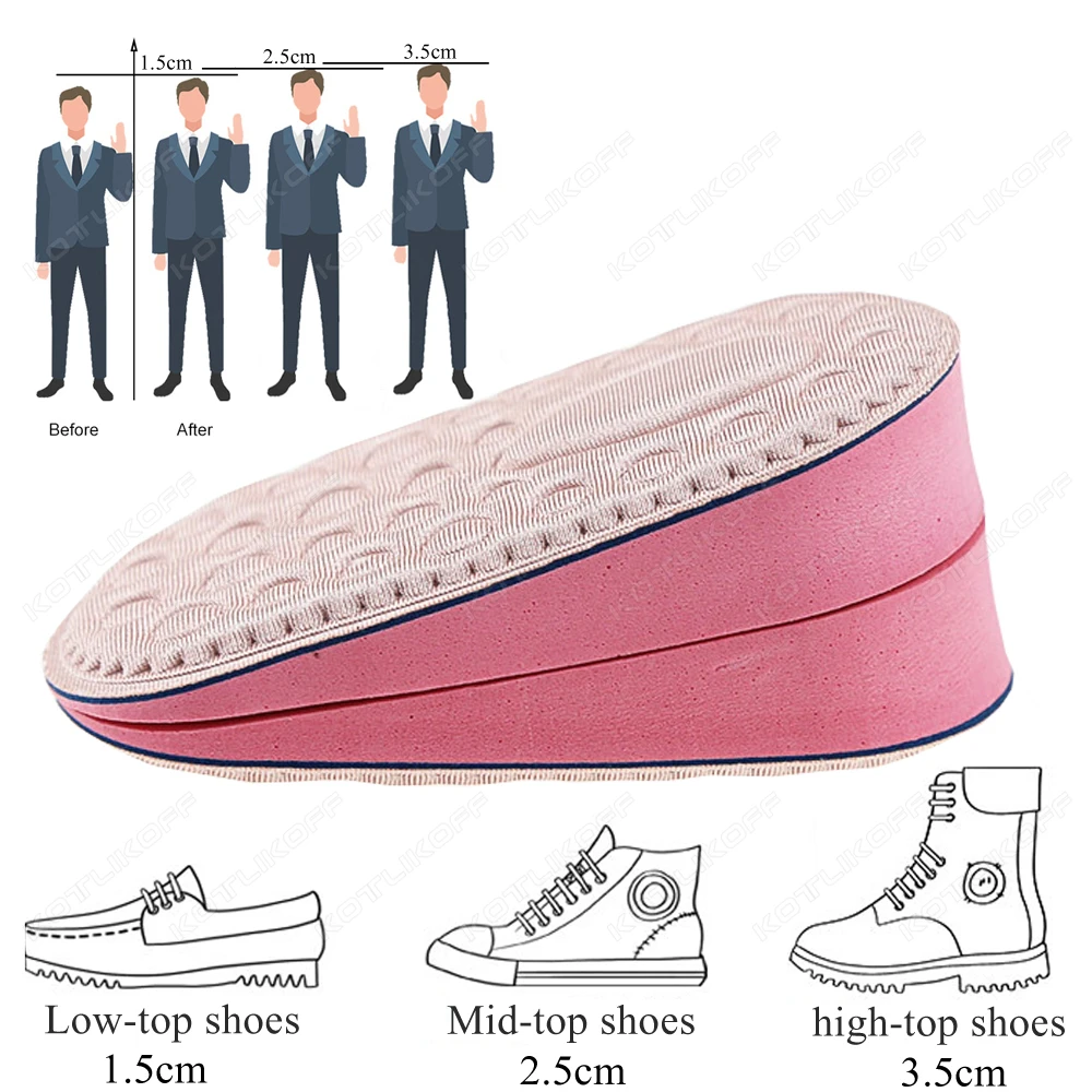 Women’s EVA Invisible Heightening Insoles Memory Foam Half Insert Design Heel Cushion/Pad Comfort Lift Shoe Inner Sole