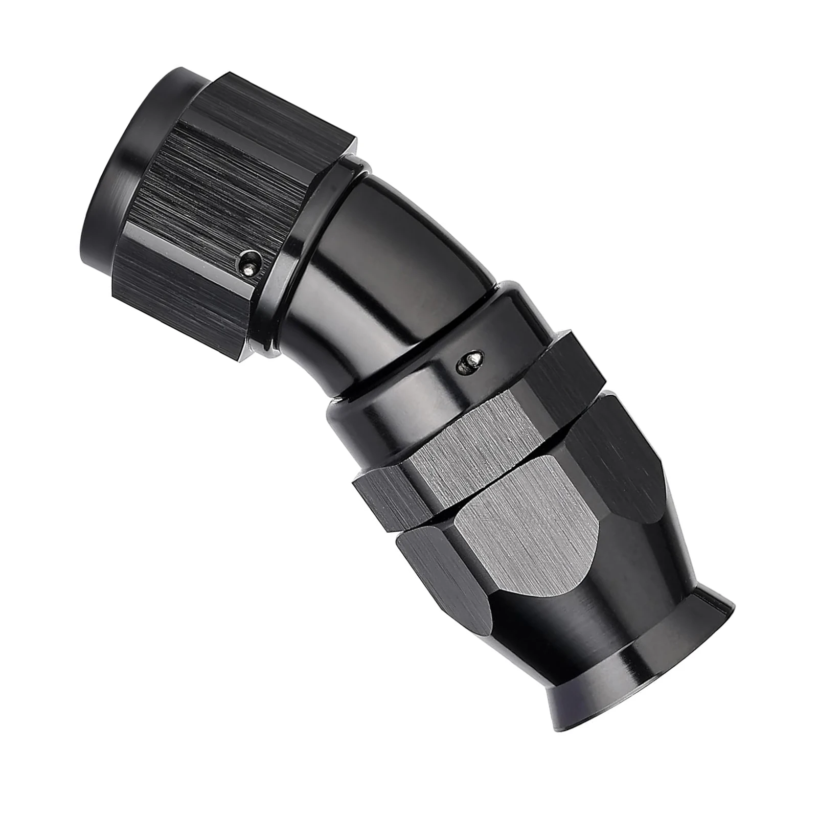 

30° Degree 60° Degree 120° Degree PTFE Fittings Full Flow Fitting Adapter Universal Hose End Oil Fuel Hose connectors Black