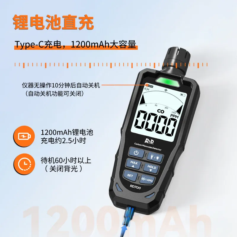 Portable CO2 Detector with High-precision Alarm Function, Suitable for Home and Industrial Use.