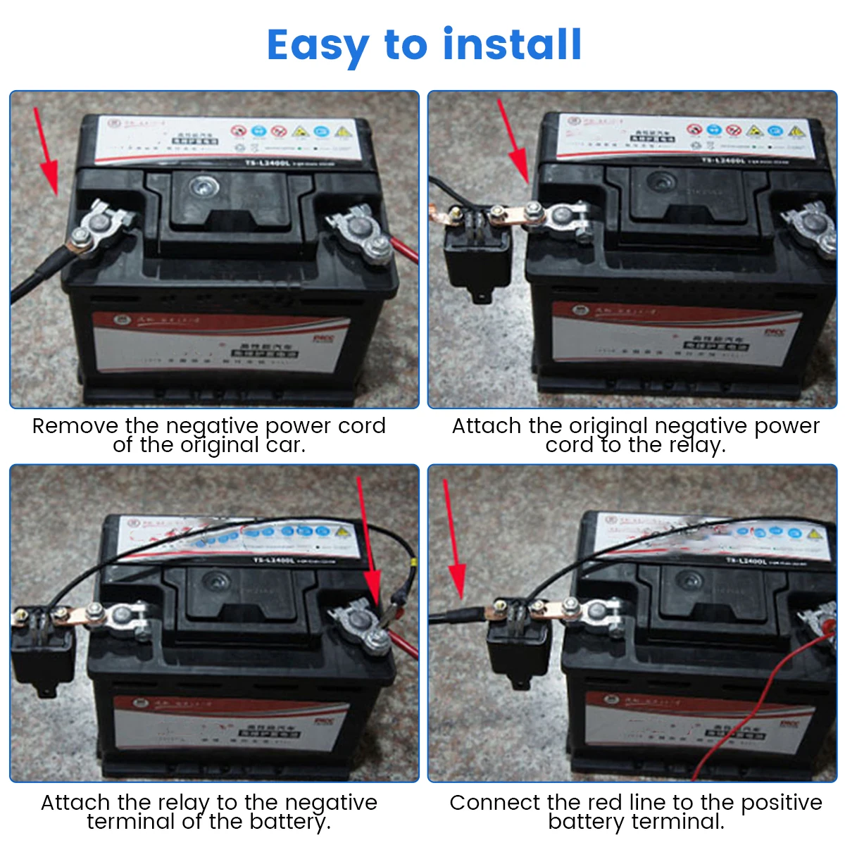 12V Battery Relay Switch Remote Control Battery Disconnect Cut Off Isolator Switch Anti-Theft with Dual Remote Control Switch