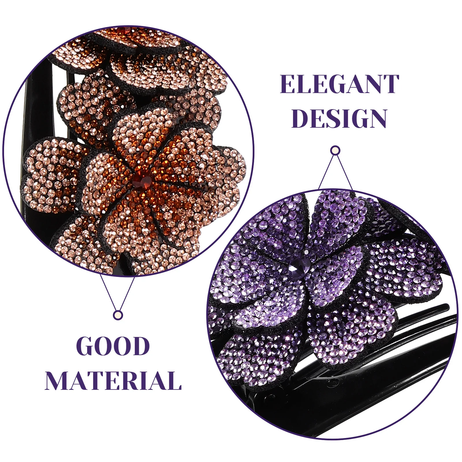 

4Pcs French Hair Clips Duck Billed Rhinestone Decorative Accessories for Women Styling Elegant Classic Bling Sparkly