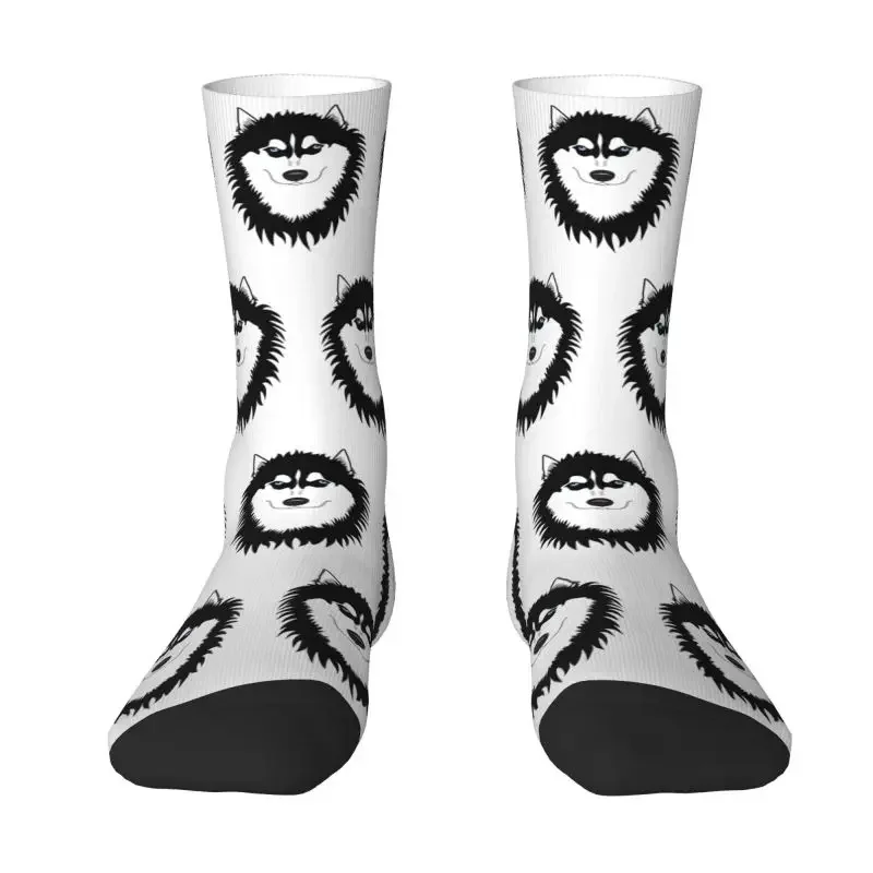 

Funny Siberian Husky Dog Mens Crew Socks Unisex Kawaii 3D Printed Dress Socks