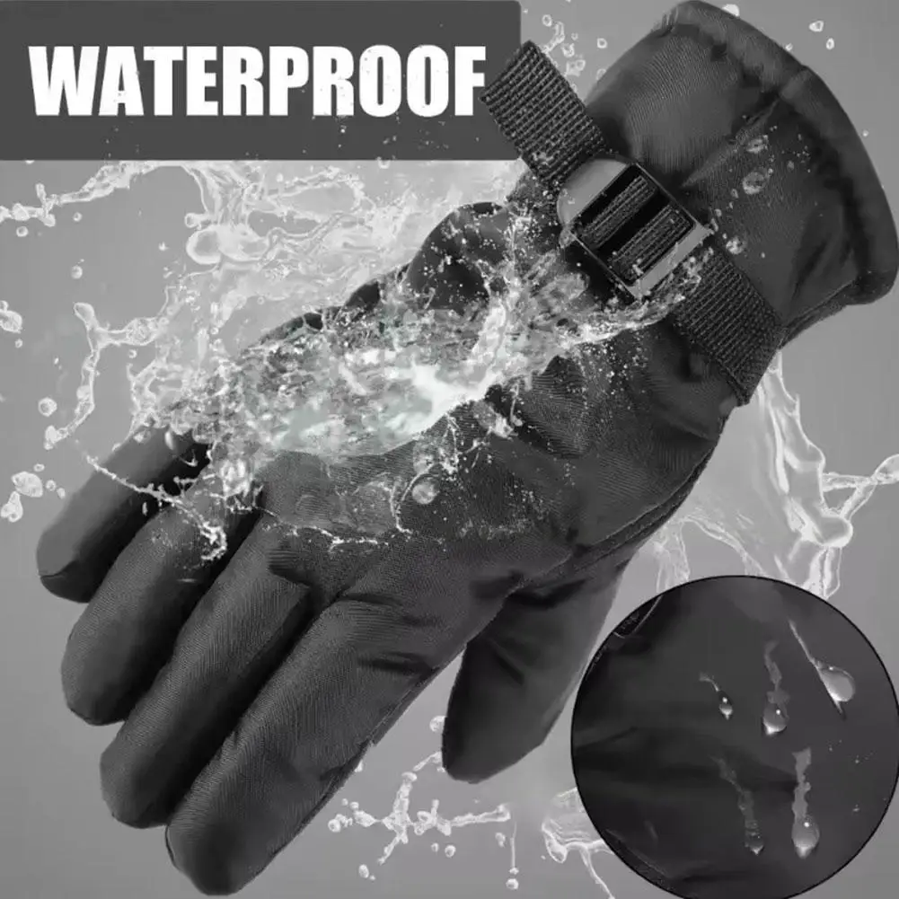 Fleece-lined Winter Warm Keep Ski Gloves Waterproof Windproof Snowboard Skiing Gloves Snowmobile Motorcycle Mittens Touch Screen