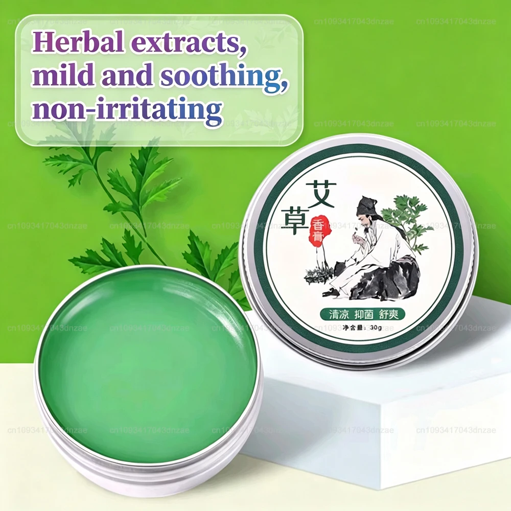 1Ps Herbal Moxibustion Cream Moxa Ointment Mugwort Health Skin Care Massage Oil Relief Arthritis Body Pain Prevent Mosquito Bite