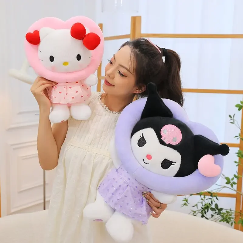 Sanrio Kurome Love Collar Plush Toy Doll Pillow Room Decoration Sofa Ornament Children's Birthday Christmas Surprise Gift