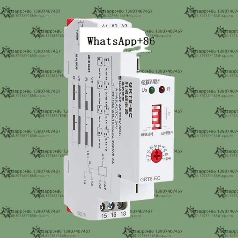 

GRT8-EC реле времени задержки включения и отключения переменного тока 220 В, регулируемое 24 В, может заменить NTE8