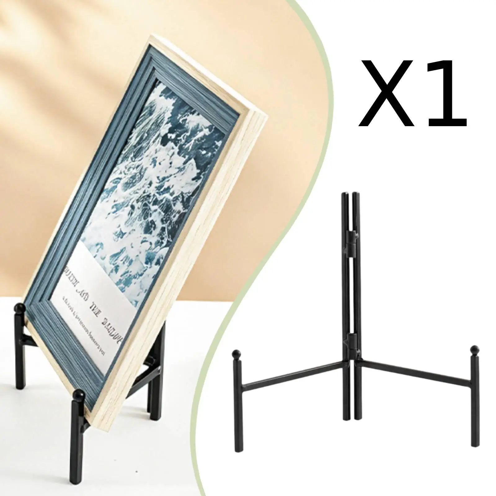 Metal Plate Display Stand Easel Rack Freestanding Holder for Picture Frames Medals Tea Cakes