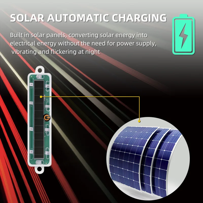 Car Solar Charging-free Anti-rear Collision And Explosion-proof Safety Light Motorcycle Brake Tail Light Modified Flash Light