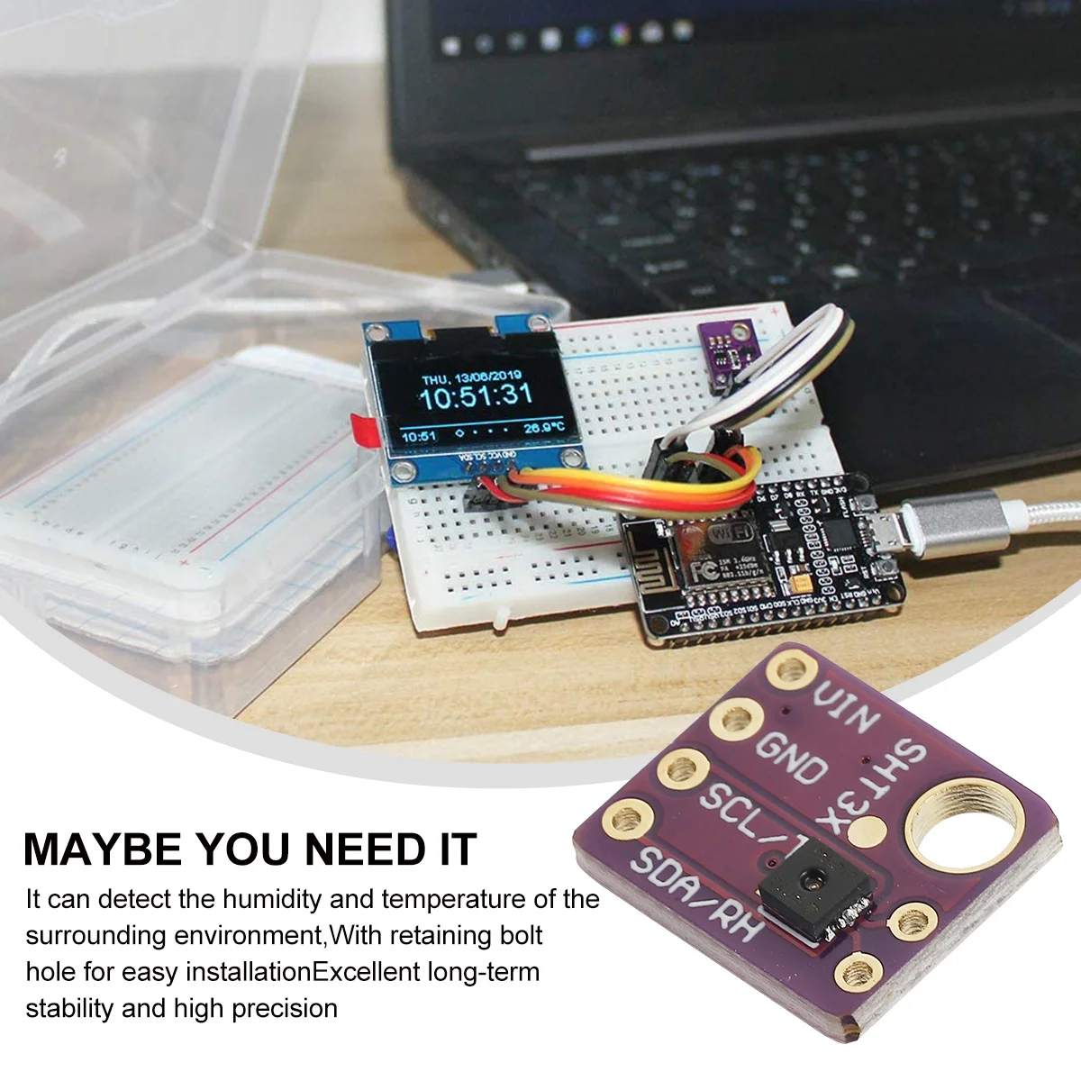 

Gy-Sht30- Temperature Humidity For High Precision Barometric Pressure Measurement Sensor Module Long-Term