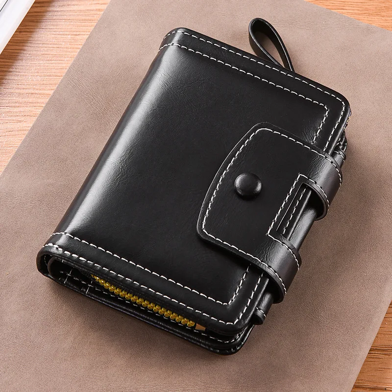 محفظة رجالية قصيرة لبطاقات رخصة القيادة، محفظة عمودية متكاملة للرجال متعددة الوظائف #6