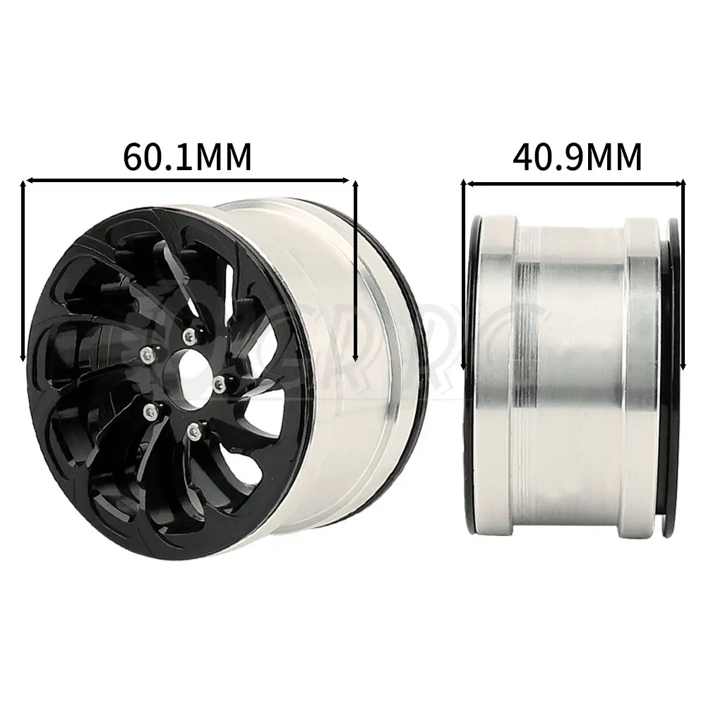 1/2/4pcs 2.2 inch 41mm Thickness Metal Beadlock Wheel Rims Hubs for Axial Wraith 90048 RR10 1/10 RC Crawler Car Upgrade Parts