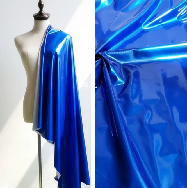 145x100cm brilhante brilhante macio tecido de couro de vinil elástico tecido de pvc macacão calças magras material diy vestido roupas acessórios