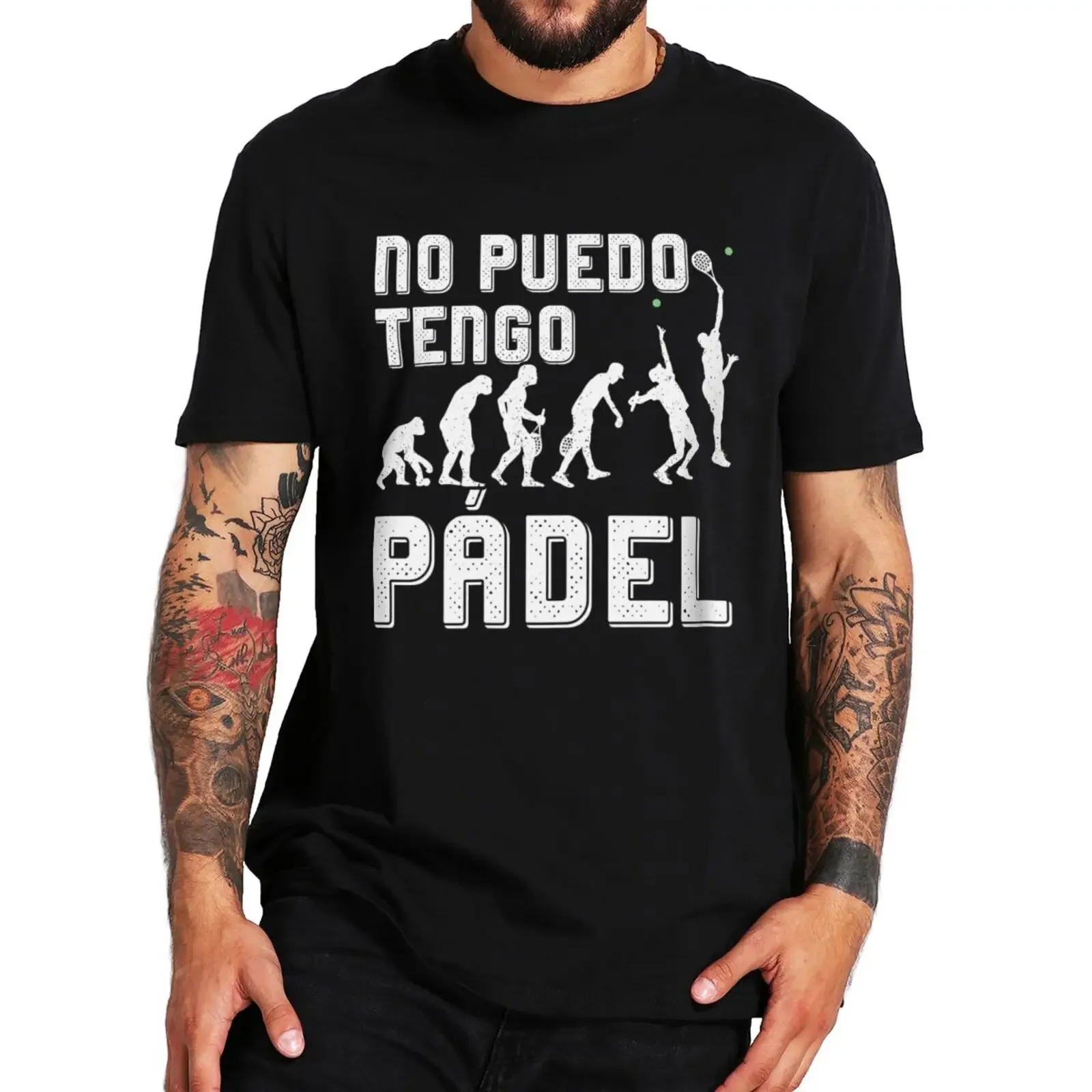 Evolution Of Padel T Shirt Vintage Sports Padel Lovers Funny Spanish Texts Tops O-neck 100% Cotton Unisex Casual T-shirt EU Size