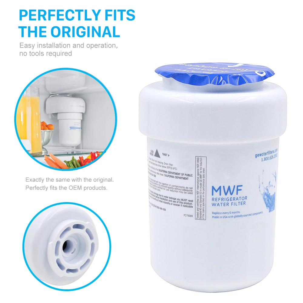 Penggantian Filter pemurni air kulkas GE MWF MWFP , MWFA, GWF, HDX FMG-1, WFC1201, GSE25GSHECSS, PC75009, RWF1060,