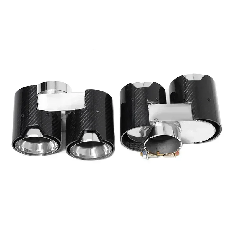 Novos sypes oem para g20 g21 320i 330i 330e fibra de carbono brilhante prata interna m alto desempenho sem soldagem silenciador ponta tubo de escape