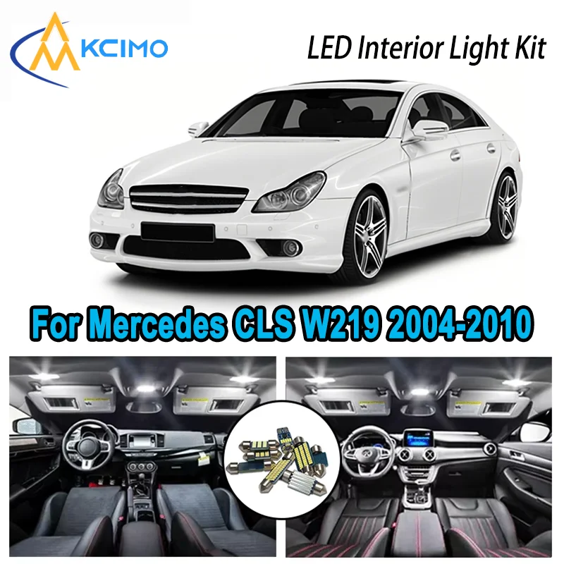 

High-Quality LED Interior Kit for Mercedes CLS W219 C219 2004-2010 2005 2006 Premium Error-Free Dome Map Trunk Automotive Lamps