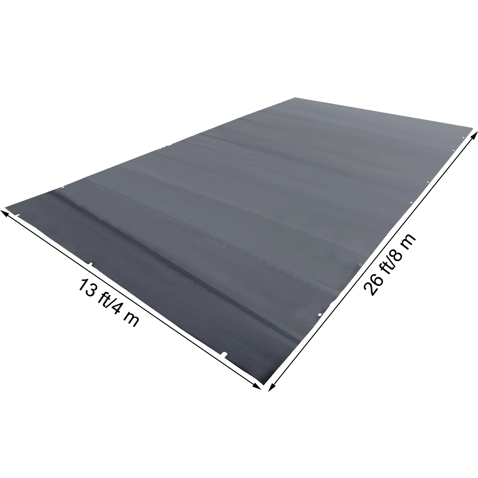 VEVOR Pool Safety Cover 13x26 ft In-ground PVC Rectangular Solid Charcoal Pool Covers for Swimming Pool Winter Protection Cover