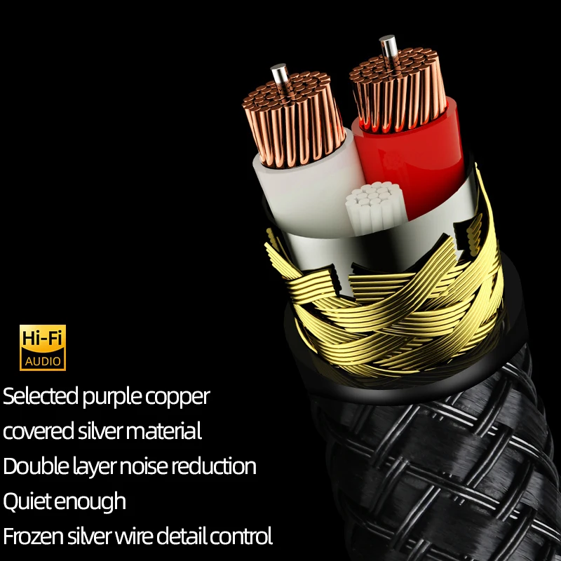 ERUMPENT HiFi 3.5mm to Dual 6.5mm Cable High Quality OCC Core  3.5mm Jack to 6.5 Jack Cable for  Amplifier Speaker Mixer