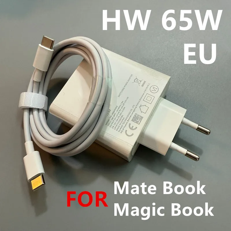 

for Huawei Laptop Charger 65W Matebook Adapter for 13/D14/D15/XS/X Pro/Honor MagicBook Series 3.3A Type C