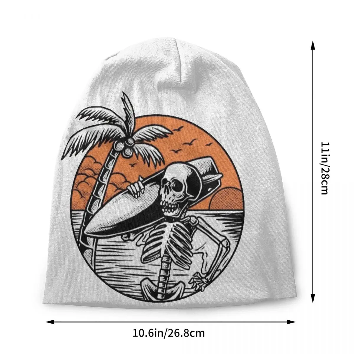 Custom Summer Surf Skeleton Surfing Beanie Cap Unisex Winter Warm Bonnet Homme Knit Hats Cool Outdoor Skullies Beanies Caps