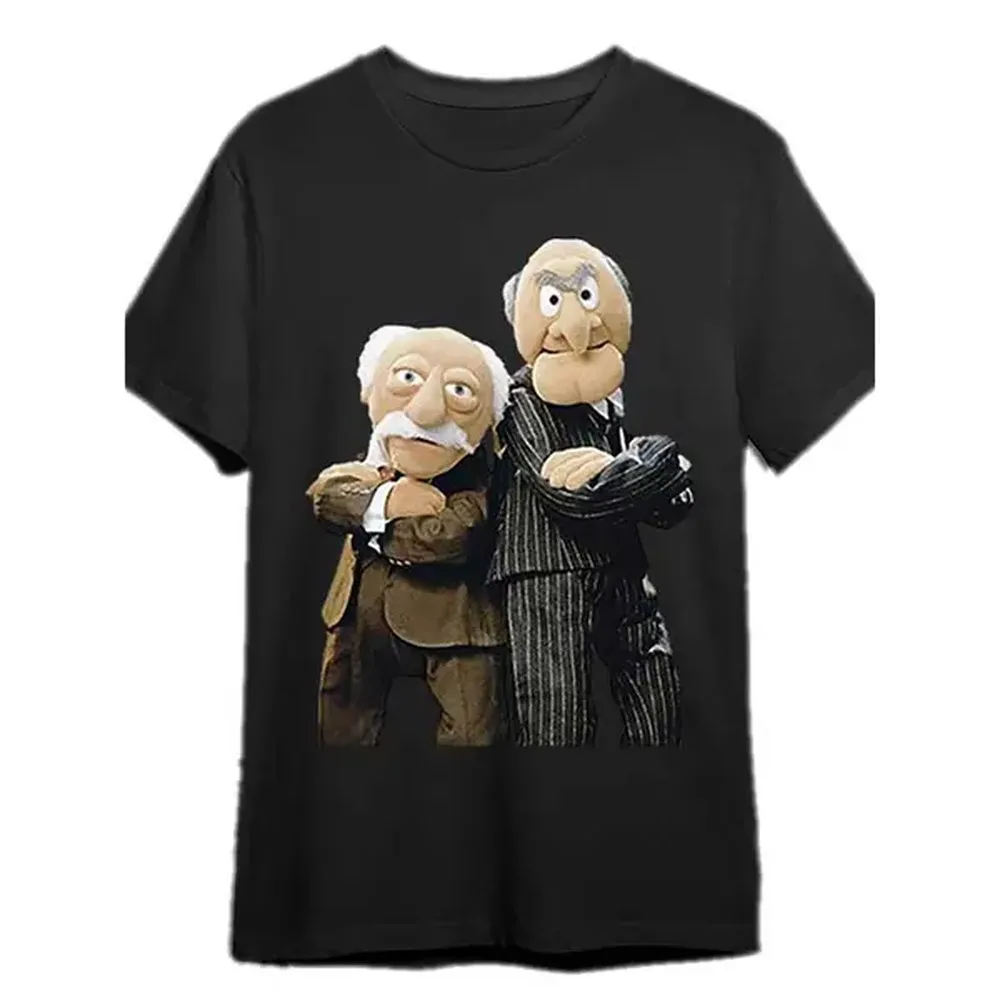 [100% Cotton] Men'S Black T-Shirt Featuring Statler And Waldorf From 