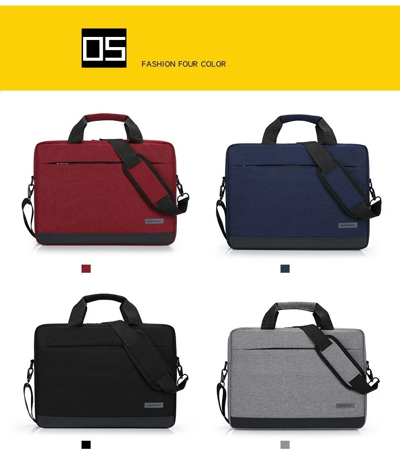 Computer Bag Handbag Shoulder Laptop Bags 15 inch Briefcase Document Case Canvas Solid INS Fashion Commerce Fixed Belt