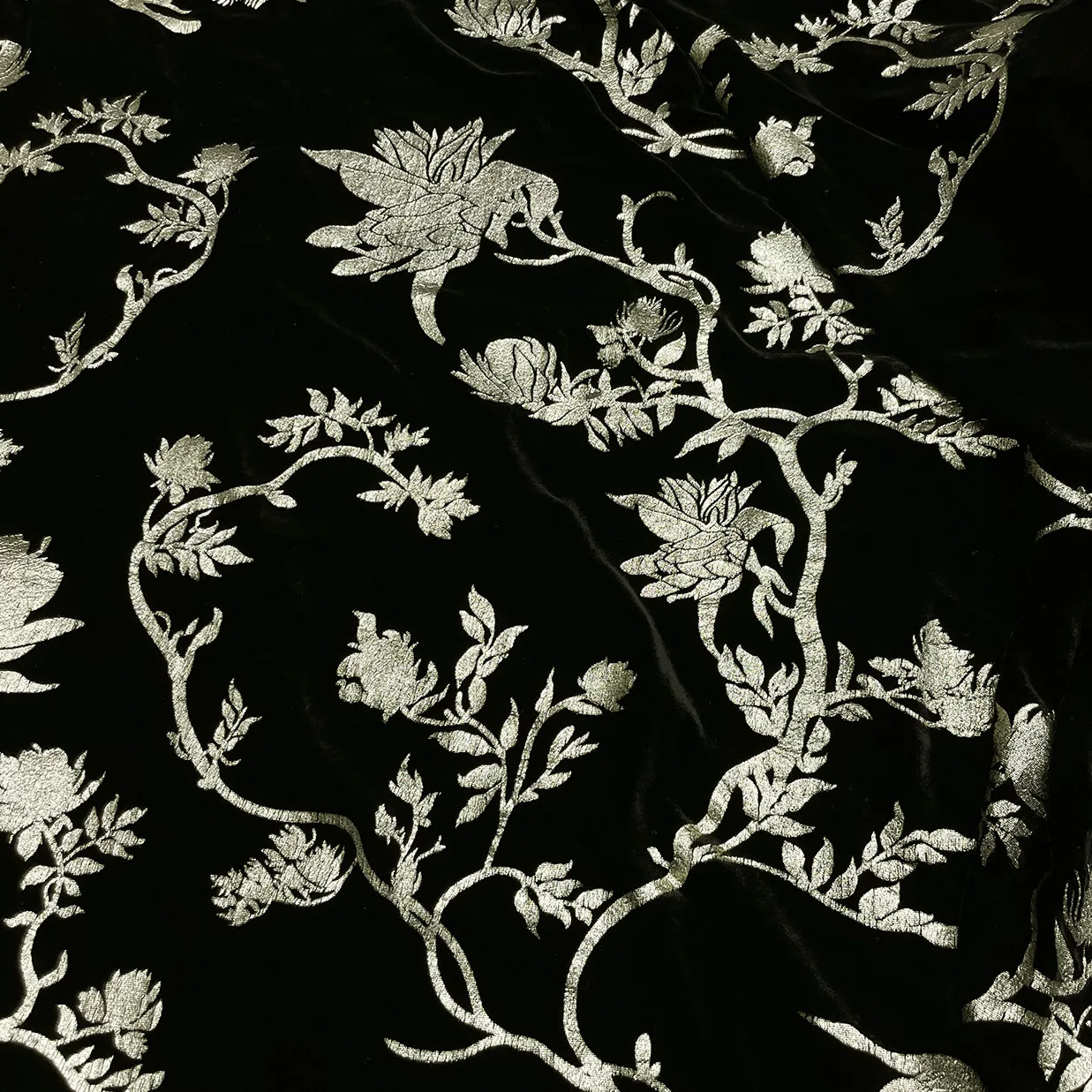 Gaoding New Silk Velvet Gilding Fabric Spring and Autumn National Style Top New Chinese Style Coat Set Fabric