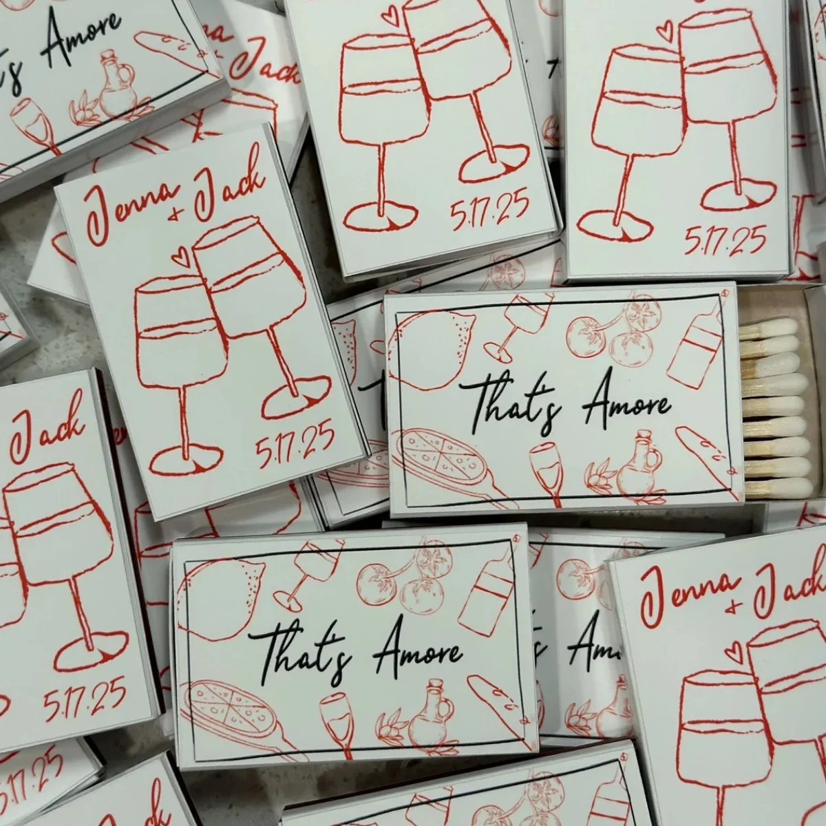 

Custom Matchboxes Personalized with Stickers for any event. Sets of 50. Unique Matchbox Wedding Favors, Birthday matches, Bachel