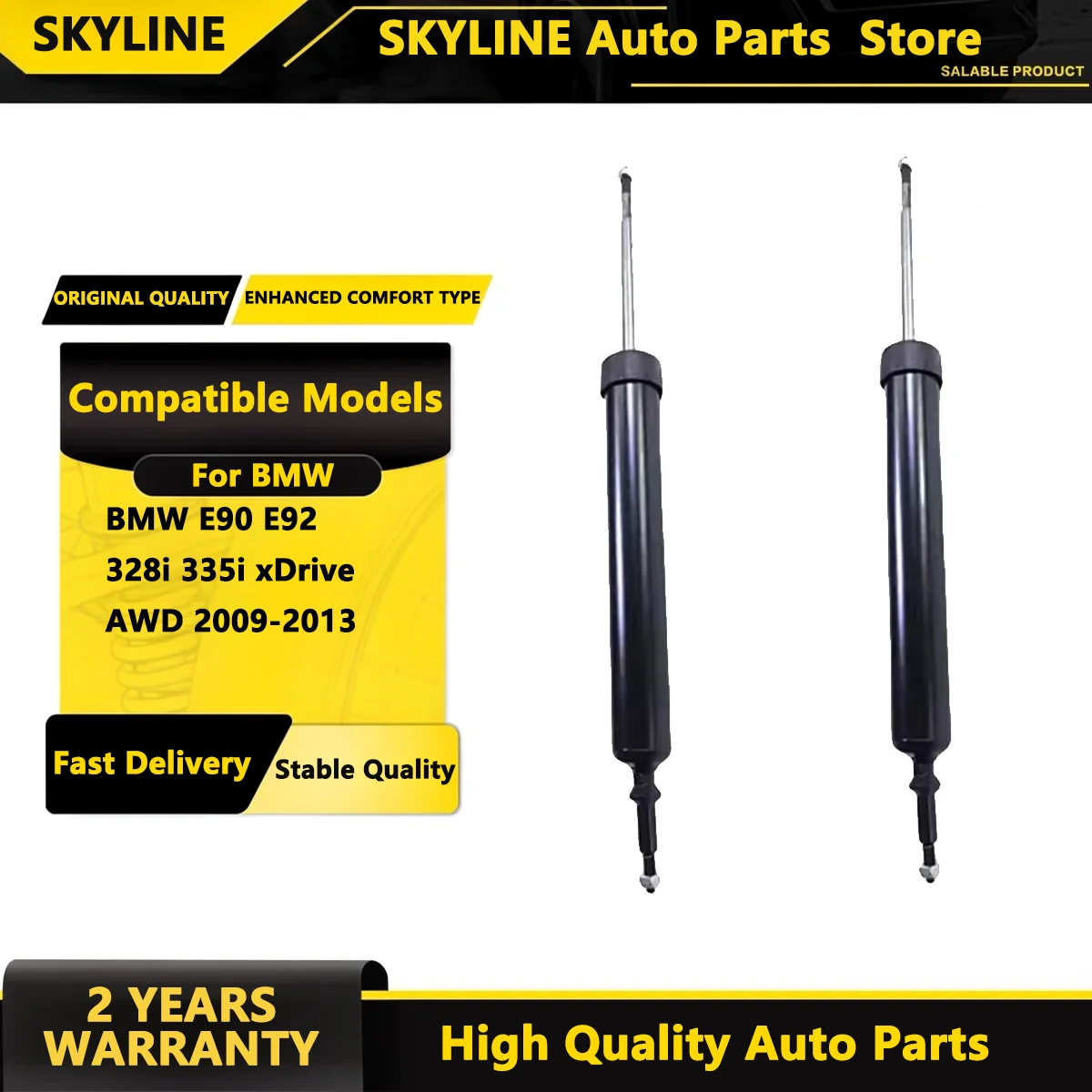 SKYLINE Pair For BMW E90 E92 328i 335i xDrive AWD 2009-2013 Rear Shock Absorbers Struts