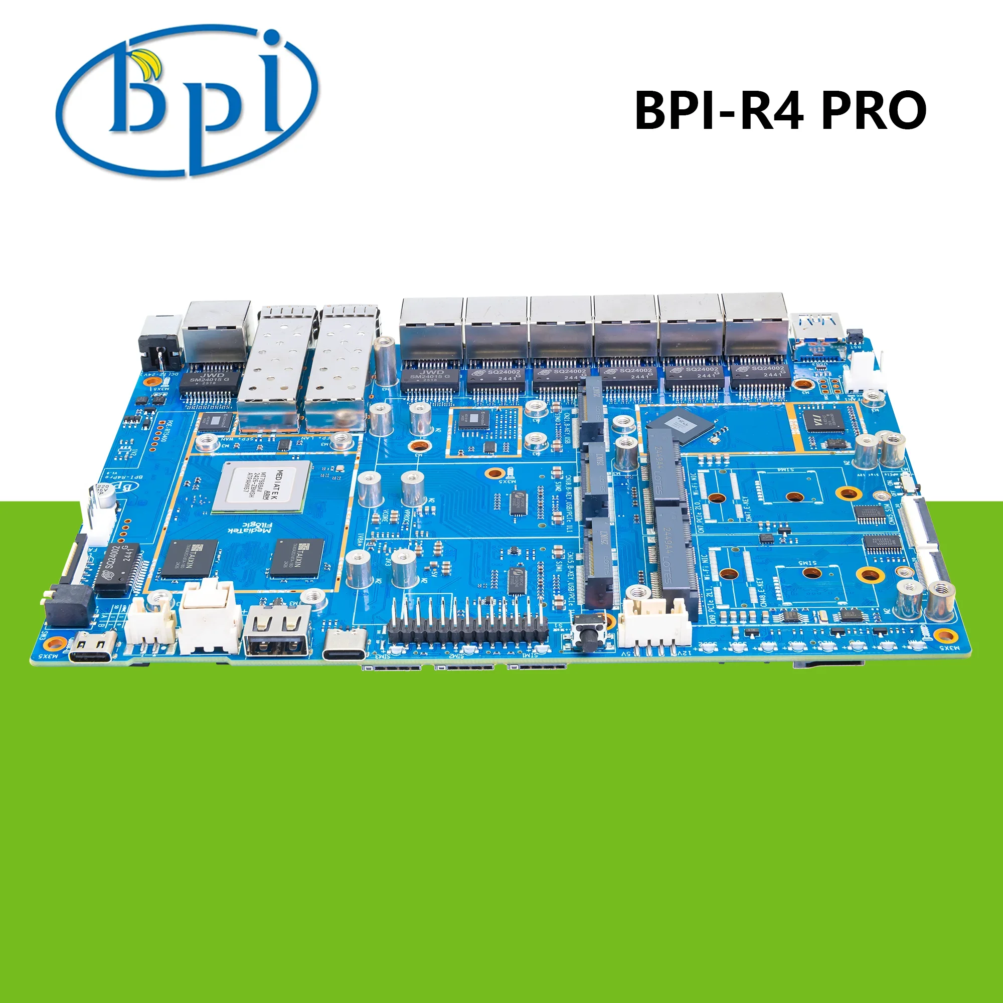 الموز Pi R4 PRO 8GB RAM Wifi7 راوتر مجلس MediaTek MT7988A رباعية النواة الذراع Cortex-A73 المعالج 8G eMMC مساعد المنزل