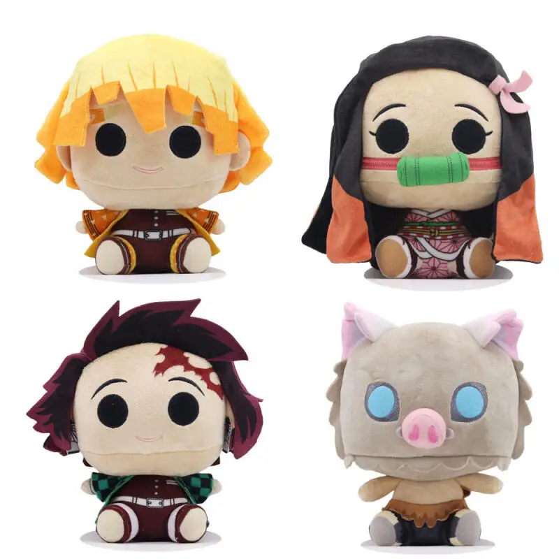 Demon Slayer Anime Cute Plush Doll Kamado Tanjiro Nezuko Soft Stuffed Toy Cartoon Collectible Gift for Anime Enthusiasts