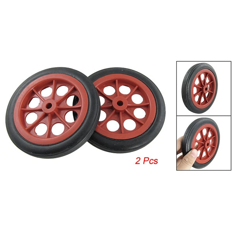 4 Pcs Replaceable Shopping Basket Cart 4.4 Inch Wheels Red Black