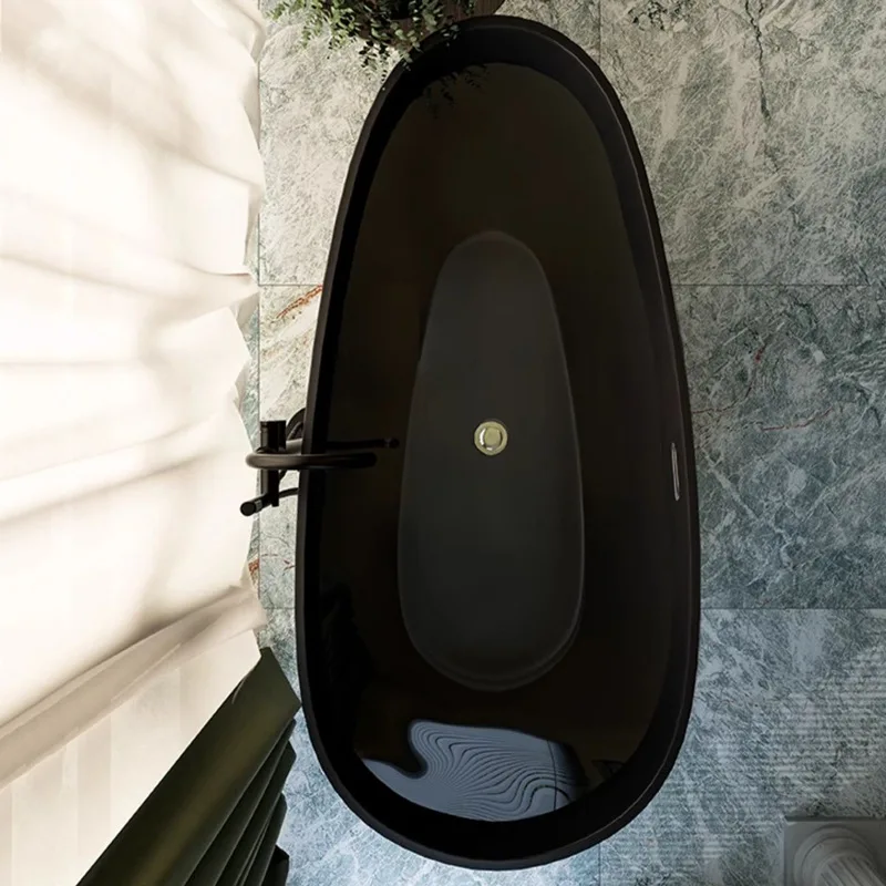 Small apartment bathtub household hotel indoor shower integrated acrylic matte independent bathtub 3