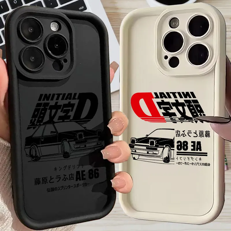 Initial D Japan Anime AE86 JDM Phone Case For iPhone 16 15 14 13 11 Pro Max 12 Mini Case For iPhone 15 16 Plus Protective Cover